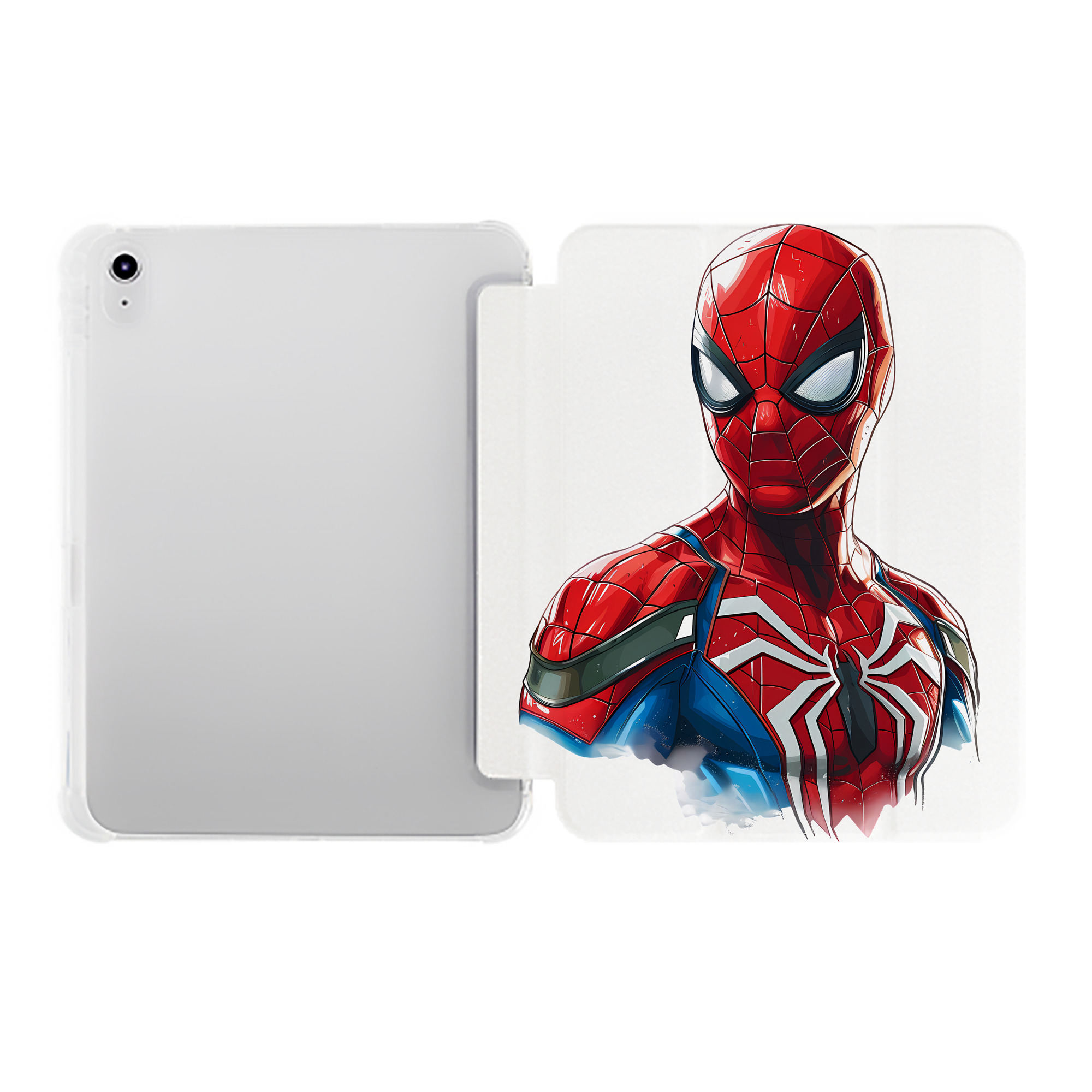 （画像用） Spider Man スパイダーマン IPad ケース ペン収納付き 三つ折りスタンド PUレザー×シリコン 対応機種9.5/10.5/10.9インチ